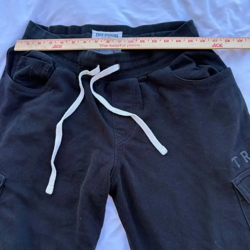 True Religion World Tour Black Cargo Jogger Sweatpants